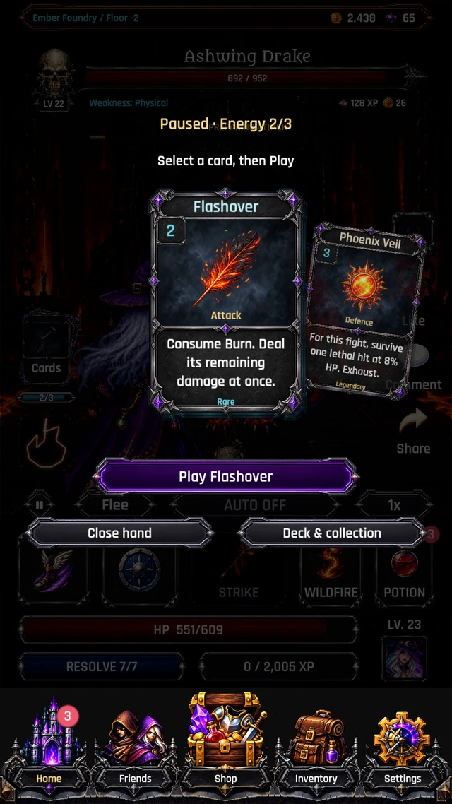 Choose Flashover during a battle in Ember Foundry.